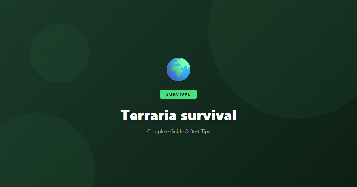 Terraria: Beginner's Guide & Best Tips - Game Guide